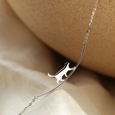 Collar Gato Trepador en Plata